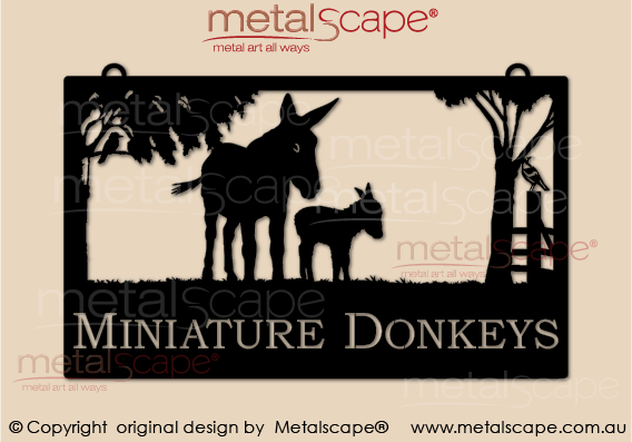 Metalscape - Farm Property Signs-Large Property Sign - Donkey and Foal