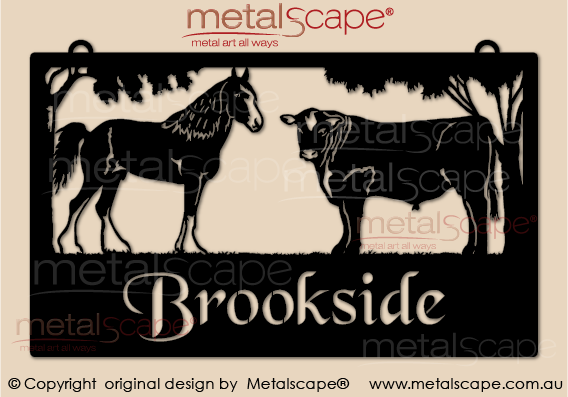 Metalscape - Farm Property Signs-Large Property Sign - Clydesdale and Angus