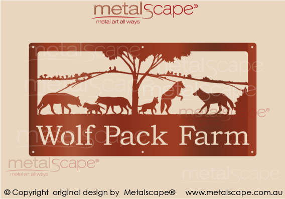 Metalscape - Farm Property Signs-Medium Property Sign - Wolf Pack 