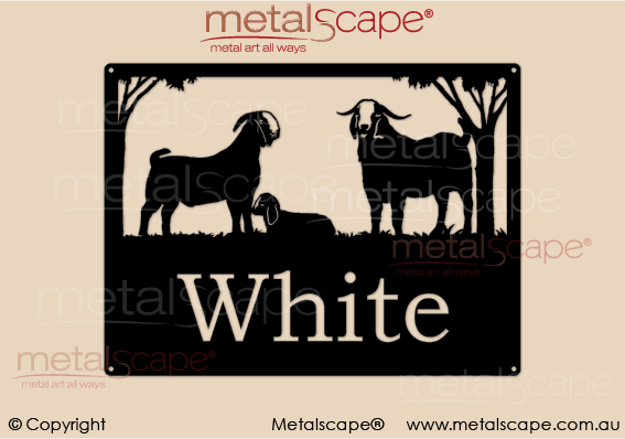Metalscape - Farm Property Signs-Small Property Sign - Boer Goats