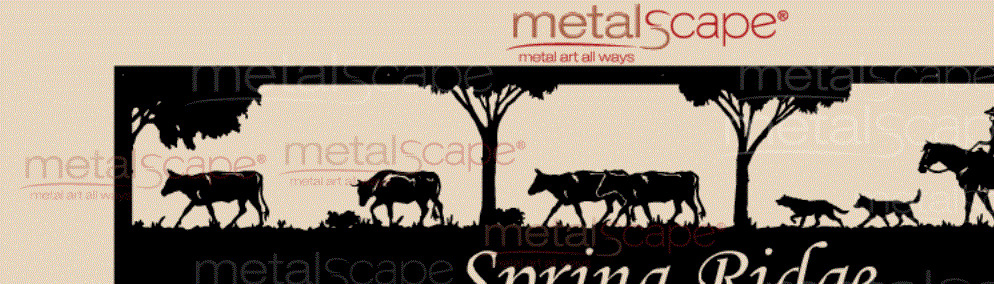Metalscape - Farm Property Signs-Panoramic Property Sign -Cattle and  Horse Riders