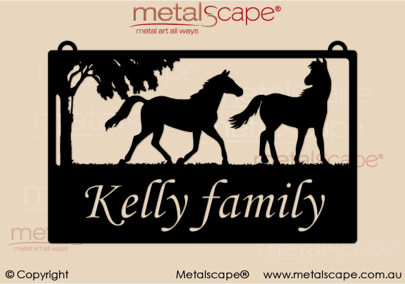 Metalscape - Farm Property Signs-Medium Property Sign -  2 Horses