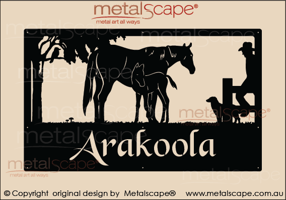 Metalscape - Farm Property Signs-Large Property Sign - Mare and Foal