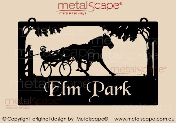 Metalscape - Farm Property Signs-Large Property Sign -Horse Trotter\ pacer