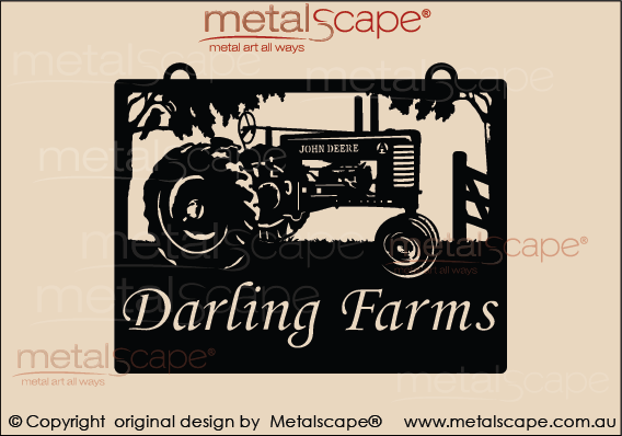 Metalscape - Farm Property Signs-Small Property Sign John Deere Model A Tractor