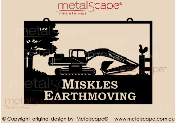 Metalscape - Farm Property Signs-Large Property Sign Earthmover Scene