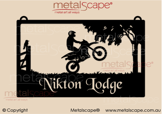 Metalscape - Farm Property Signs-Large Property Sign - Motor Bike Rider