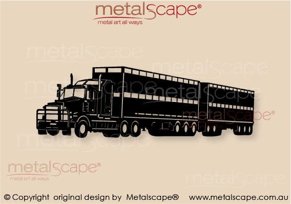 Countryscape - Metalscape - Metal Art - Farm-Truck- Kenworth Twin Road Train - Sheep Trailers