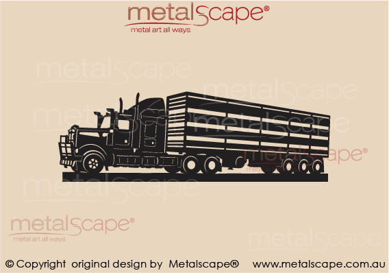 Countryscape - Metalscape - Metal Art - Farm-Truck - Kenworth T904 Semi Trailer - Sheep Crates