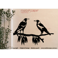2 Magpies on Branch- Decorative Plaque