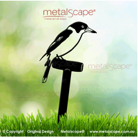 Butcherbird on spade
