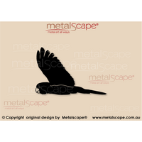 Black Cockatoo Flying Profile Wings Up