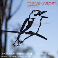 Butcherbird  on tree mount spike Metal Garden Art Australian Made 
