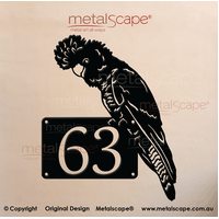 Customised Cut Out House number with Black Cockatoo