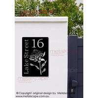 Address Number and Name Plaque - Waratah