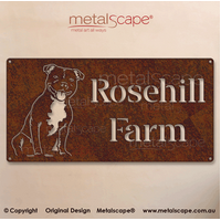 Property \ House Sign - Staffordshire Bull Terrier Dog Image - Classic Cut Style