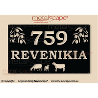 Large Property Sign with Olive branches and Dorper Sheep