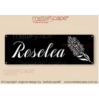 Small House Property Sign -  Bottlebrush Callistemon Native Flower Classic Cut