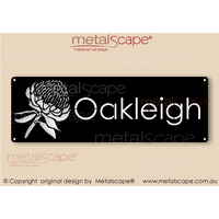 Small House Sign -  Waratah Native Flower Classic Cut