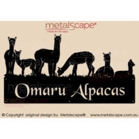 Large Property Sign - 6 Alpacas Plaque