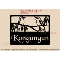 Small Property Sign - 2 x Kookaburra on branch