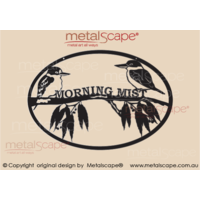Medium Oval Custom Sign - Kingfishers on Branch