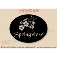 Medium Custom sign - Oval sign with Cherry Blossom design