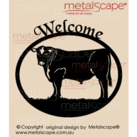 Medium Oval Welcome Sign - Angus Bull
