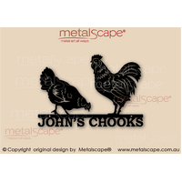 Extra Small Sign Plaque - Pecking Hen and Rooster