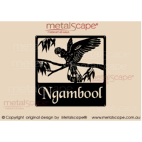 Square Property sign - Black Cockatoo Landing Wings Out 