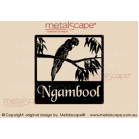 Square Property sign - Black Cockatoo Sitting on Branch