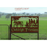 Large Property Sign - Friesian Cow, Calf and Family