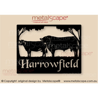 Medium Property Sign - Angus Bull & Cow