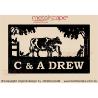 Large Property Sign - Friesian Cattle & Kelpie