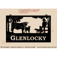 Large Property Sign - Angus Bull  and Calf