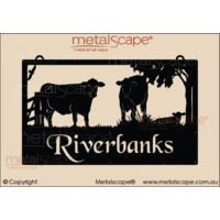 Large Property Sign - Angus Cows & Sitting Calf