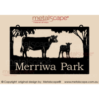 Large Property Sign - Hereford Cow & Calf