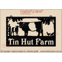 Large Property Sign - Belted Galloway Cow & Calf