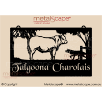 Large Property Sign - Charolais Bull & Kelpie