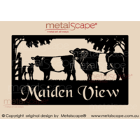 Large Property Sign - Belted Galloway Bull Cow & Calf
