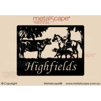 Medium Property Sign -  Angus Cow & Rider