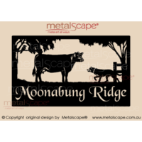 Large Property Sign - Angus Cow & Kelpie