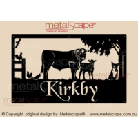Large Property Sign - Angus Bull, Calf & Collie