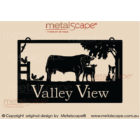 Large Property Sign - Angus Bull, Calf & Collie