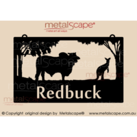 Large Property Sign - Brahman Bull and kangaroo