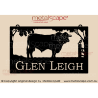 Large Property Sign - Santa Gertrudis Bull