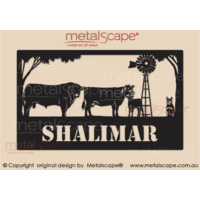 Large Property Sign - Angus Cattle, Windmill, Cattle Dog