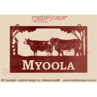 Large Property Sign -  Simmental Bull and Cow
