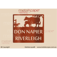 Small Property Sign - Shorthorn Cow & Calf