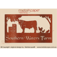 Large Property Sign - Angus Bull, Bee Hives & Chickens